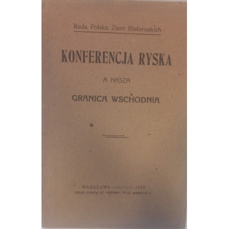 Konferencja Ryska a nasza granica wschodnia 1920 r.