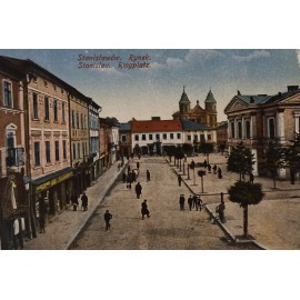 Pocztówka Stanisławów. Rynek 1916 r.