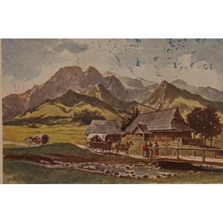 Pocztówka Tatry Giewont nad Zakopanem ok.1900 r.