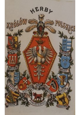 Pocztówka Herby Królów Polskich 1920 r.