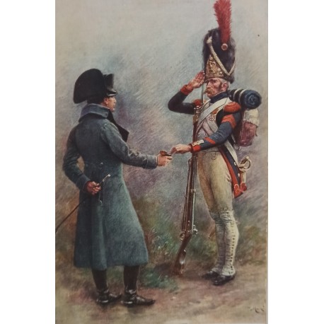 Pocztówka Cesarz Napoleon oferuje Grandierowi nagrodę 1912 r.
