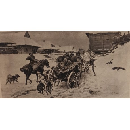 Pocztówka J. Brandt Wyjazd na polowanie ok. 1925 r.