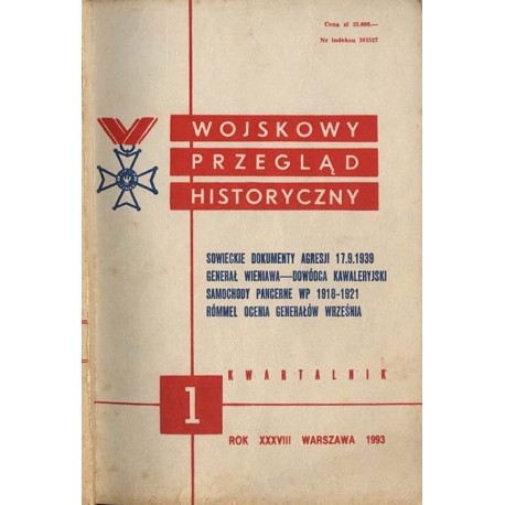 Wojskowy Przegląd Historyczny 1 Rok XXXVIII Warszawa 1993 Praca zbiorowa