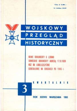 Wojskowy Przegląd Historyczny 3 Rok XXXVIII Warszawa 1993 Praca zbiorowa