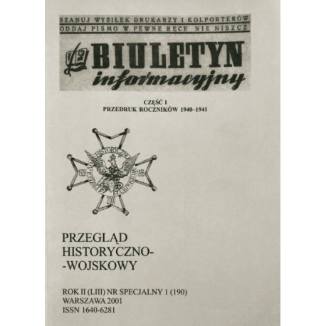 Przegląd historyczno-wojskowy Kwartalnik Rok II (LIII) Nr Specjalny 1 Warszawa 2001 Praca zbiorowa