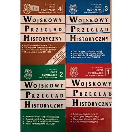 Wojskowy Przegląd Historyczny Rok XLI Warszawa 1996 (kpl - 4 tomy) Praca zbiorowa