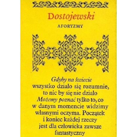 Aforyzmy Fiodor Dostojewski