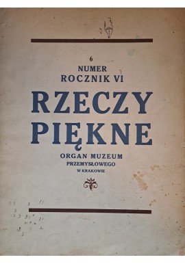 Rzeczy piękne nr 6 rocznik VI Kazimierz Witkiewicz (red.) 1927 r.