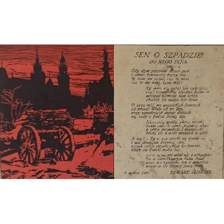 Pocztówka Sen o Szpadzie Edward Słoński 1915 r.