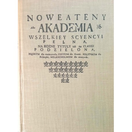 Nowe Ateny Benedykt Chmielowski Reprint