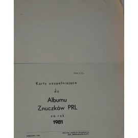 Karty uzupełniające do Albumu Znaczków PRL za rok 1981