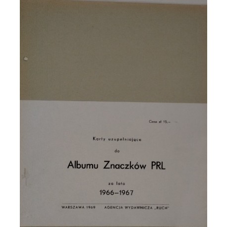 Karty uzupełniające do Albumu Znaczków PRL za lata 1966 - 1967