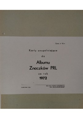 Karty uzupełniające do Albumu Znaczków PRL za rok 1972