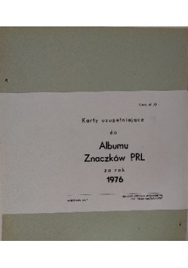 Karty uzupełniające do Albumu Znaczków PRL za rok 1976