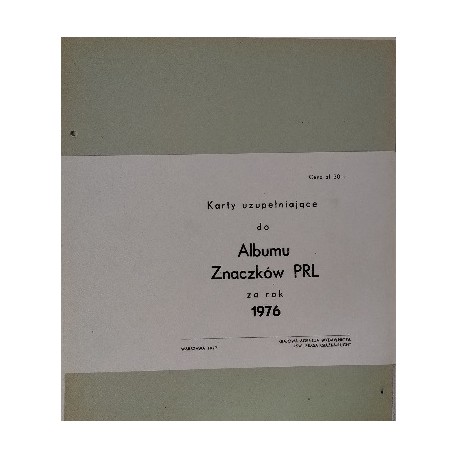 Karty uzupełniające do Albumu Znaczków PRL za rok 1976