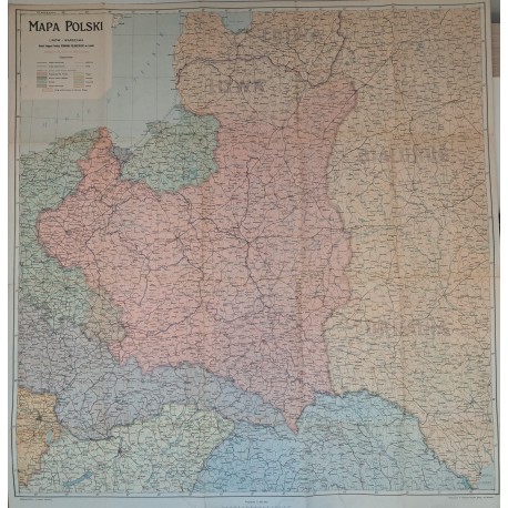 Mapa Polski 1:1 500 000 1921