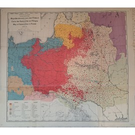 Mapa narodowościowa ziem polskich 1919, 75,5 x 67 cm