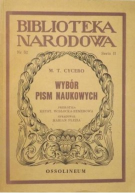 Wybór pism naukowych Marek Tuliusz Cycero Seria BN