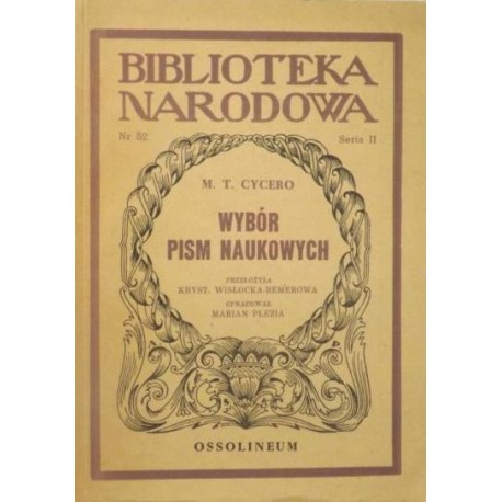 Wybór pism naukowych Marek Tuliusz Cycero Seria BN