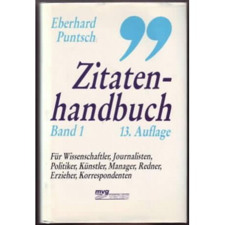 Zitatenhandbuch, Band 1 Eberhard Puntsch