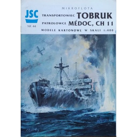 Model kartonowy JSC nr 44 Transportowiec Tobruk Patrolowce Medoc, CH 11