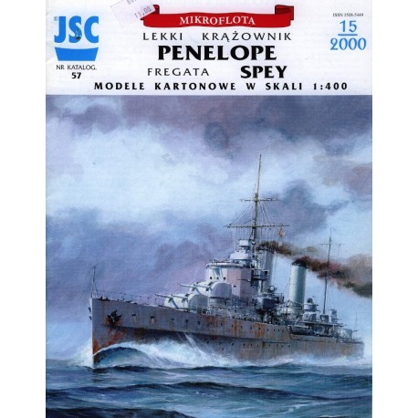 Model kartonowy JSC nr 57 Lekki krążownik Penelope Fregata Spey