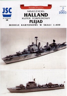 Model kartonowy JSC nr 68 Niszczyciel Halland Kuter torpedowy Plejad