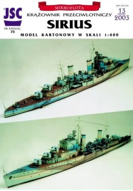 Model kartonowy JSC nr 73 Krążownik przeciwlotniczy Sirius