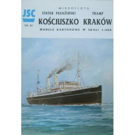 Model kartonowy JSC nr 42 Statek pasażerski Kościuszko Tramp Kraków