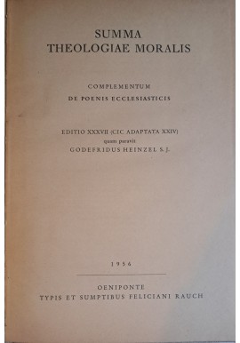 [EX LIBRIS STEFANA WYSZYŃSKIEGO] HEINZEL Godefridus - Summa Theologiae Moralis Complementum De Poenis Ecclesiasticis 1956