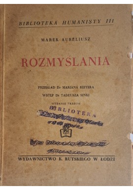 AURELIUSZ Marek - Rozmyślania 1948