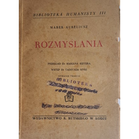 AURELIUSZ Marek - Rozmyślania 1948