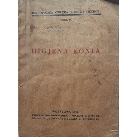 Higjena Konia Bibljoteczka Oficera Rezerwy Piechoty 1932