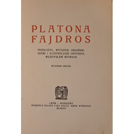 PLATON - Fajdros 1922