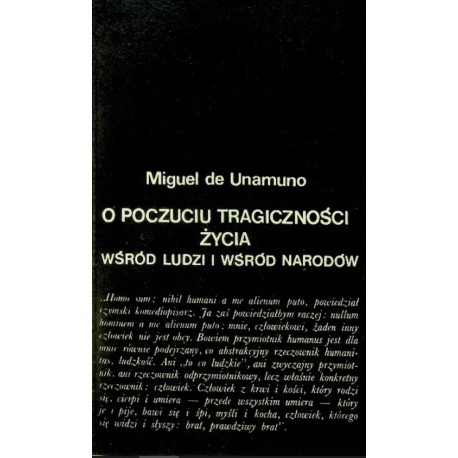 O poczuciu tragiczności życia wśród ludzi i wśród narodów Miguel de Unamuno