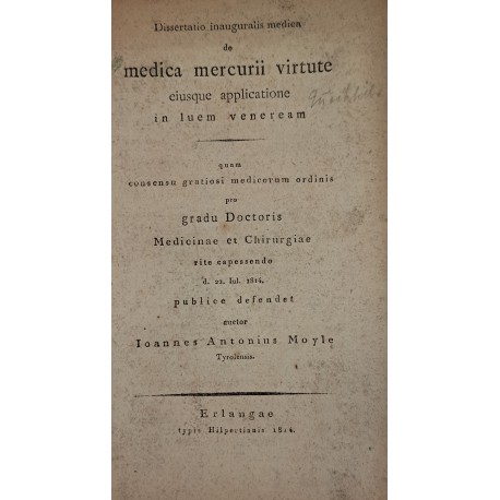 [LECZENIE RTĘCIĄ] MOYLE - Dissertatio inauguralis medica de medica mercurii virtute 1814