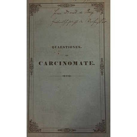 [PYTANIA O RAKA] DE NEUFVILLE - Quaestiones de carcinomate 1845