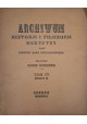 WRZOSEK Adam - Archiwum Historji i Filozofji Medycyny oraz Historji Nauk Przyrodniczych tom IV z. II 1926