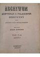 WRZOSEK Adam - Archiwum Historji i Filozofji Medycyny oraz Historji Nauk Przyrodniczych tom II 1925