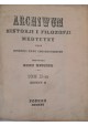 WRZOSEK Adam - Archiwum Historji i Filozofji Medycyny oraz Historji Nauk Przyrodniczych tom II 1925