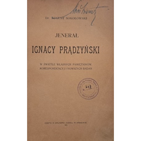 SOKOŁOWSKI August - Jenerał Ignacy Prądzyński 1911