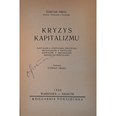 PIROU Gaetan - Kryzys kapitalizmu 1939