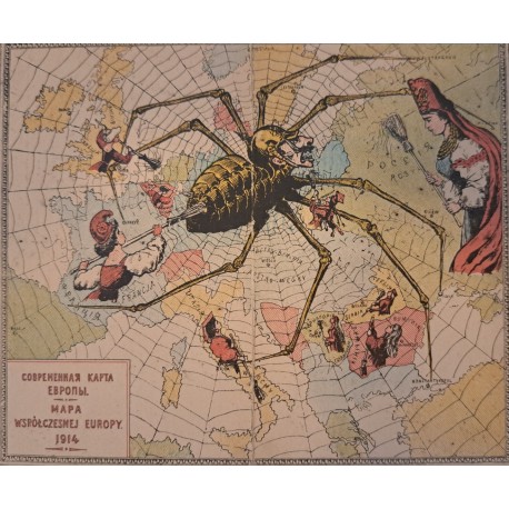 Pocztówka Mapa Współczesnej Europy 1914 современная карта Европы