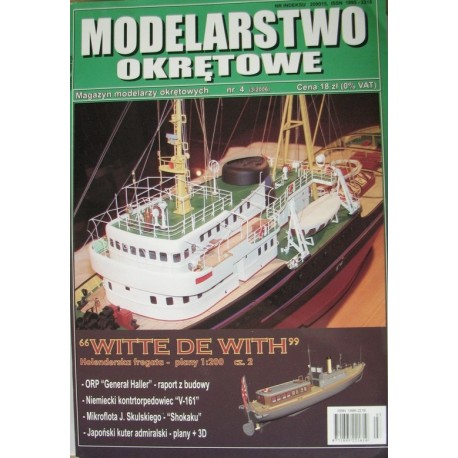 Modelarstwo Okrętowe nr 3/2006 "Witte de With" Holenderska fregata - plany 1:200 cz. 2 Praca zbiorowa