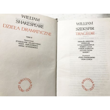 Dzieła dramatyczne (tom IV i V) Tragedie William Szekspir