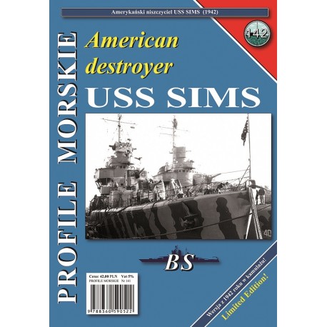 American destroyer USS SIMS Sławomir Brzeziński Seria Profile Morskie nr 142