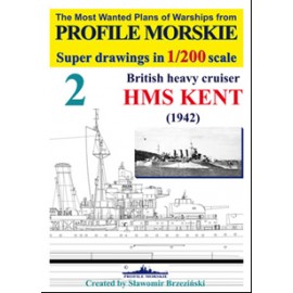 British heavy cruiser HMS KENT (1942) Super drawings in 1/200 scale Sławomir Brzeziński Profile Morskie nr 2